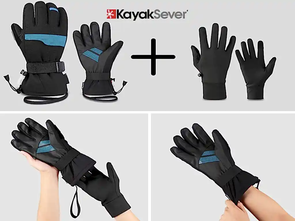 İç katman ince polar yüm polyester kayak ve snowboard eldiveni