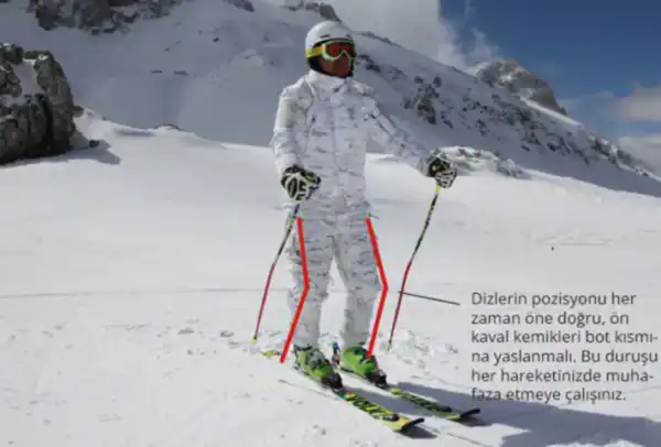 Kayakla duruş pozisyonu - ayaklar
